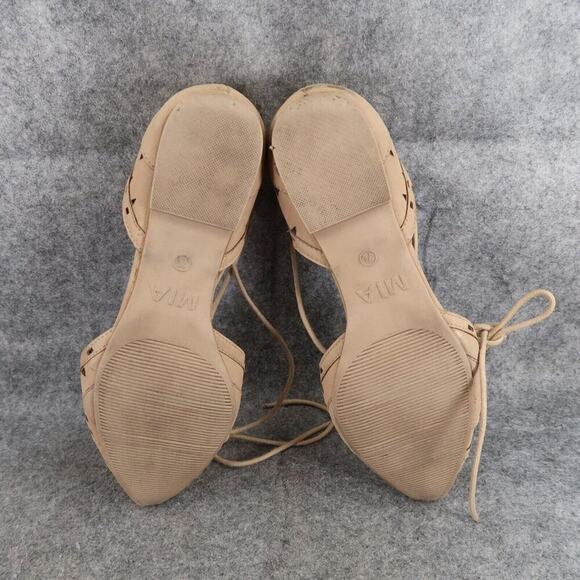 MIA Shoes Womens 7.5 Flats Norine Ankle Tie D'Orsay Cutout Fashion Almond Toe - Picture 10 of 15